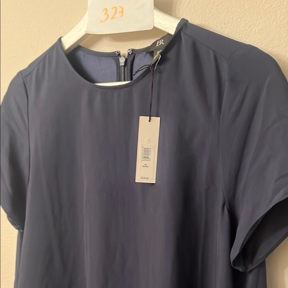 Banana Republic Black Midi Dress Short Sleeve Crew Neck pit to pit 20” lath 45” - Picture 10 of 10